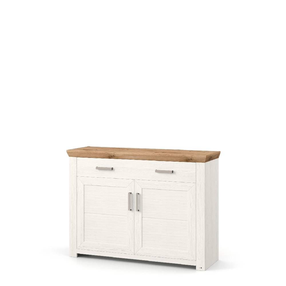 set one by Musterring Sideboard york - Wohnen Einzeltypen Pino-Aurelio-Nachbildung / Artisan-Eiche-Nachbildung weiß | Blitzverkäufe