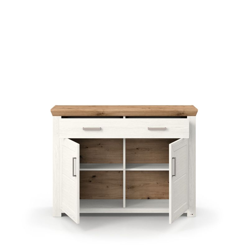 set one by Musterring Sideboard york - Wohnen Einzeltypen Pino-Aurelio-Nachbildung / Artisan-Eiche-Nachbildung weiß | Blitzverkäufe