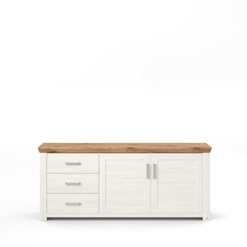 set one by Musterring Sideboard york - Wohnen Einzeltypen Pino-Aurelio-Nachbildung / Artisan-Eiche-Nachbildung weiß | Limitierter Zeitrabatt
