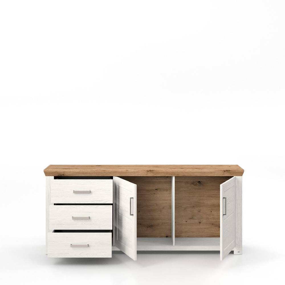 set one by Musterring Sideboard york - Wohnen Einzeltypen Pino-Aurelio-Nachbildung / Artisan-Eiche-Nachbildung weiß | Limitierter Zeitrabatt