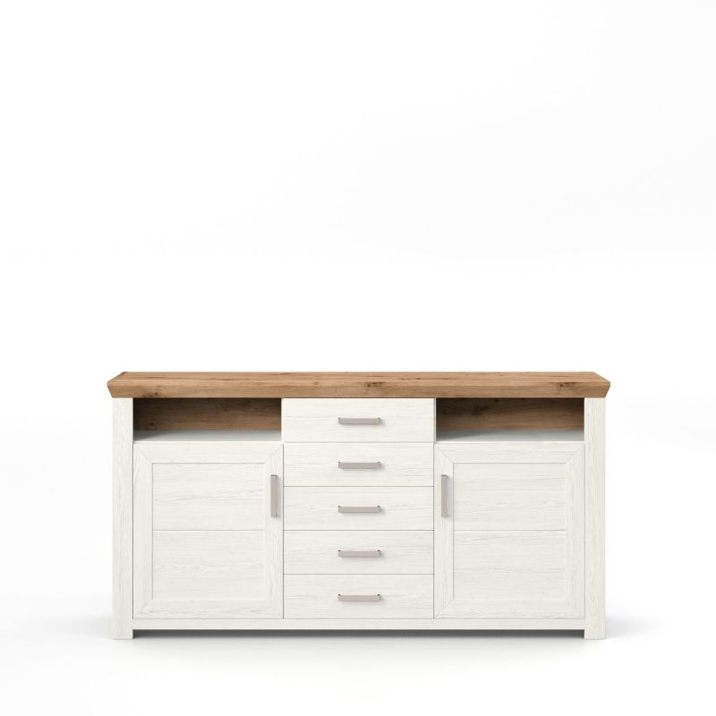 set one by Musterring Sideboard york - Wohnen Einzeltypen Pino-Aurelio-Nachbildung / Artisan-Eiche-Nachbildung weiß | Fabrik Onlineshop