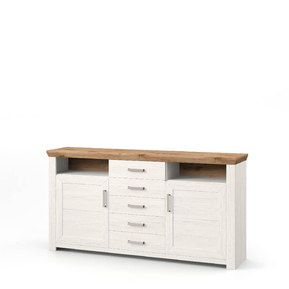 set one by Musterring Sideboard york - Wohnen Einzeltypen Pino-Aurelio-Nachbildung / Artisan-Eiche-Nachbildung weiß | Fabrik Onlineshop