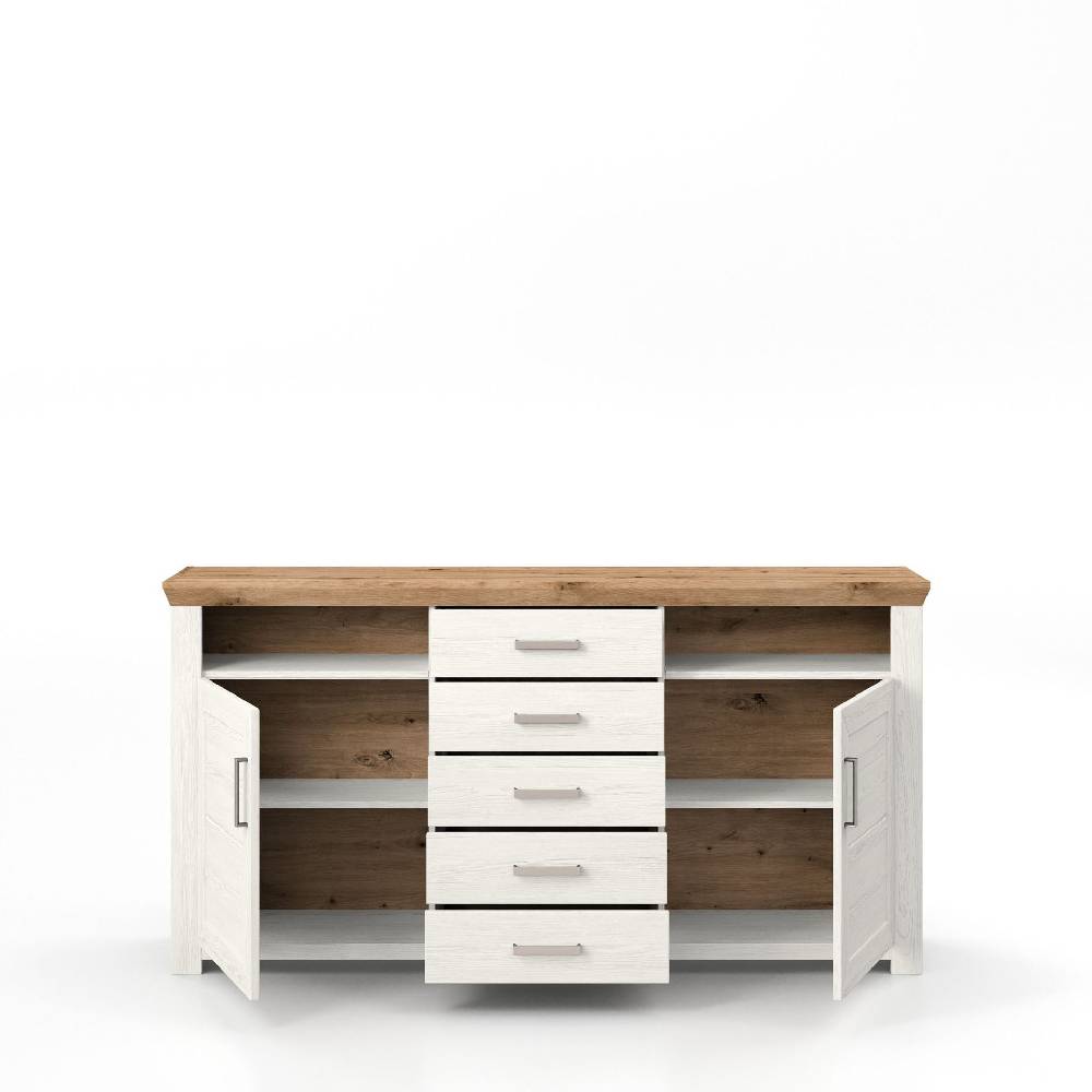 set one by Musterring Sideboard york - Wohnen Einzeltypen Pino-Aurelio-Nachbildung / Artisan-Eiche-Nachbildung weiß | Fabrik Onlineshop