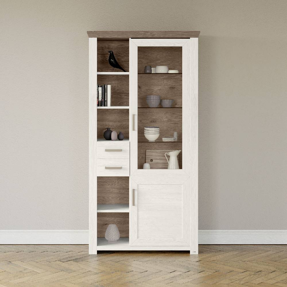 set one by Musterring Vitrine york - Wohnen Einzeltypen Pino-Aurelio-Nachbildung / Eiche-Nelson-Nachbildung braun | Riesige Ersparnisse