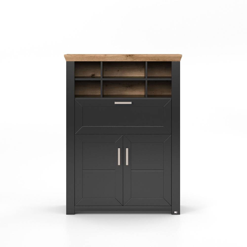 set one by Musterring Vitrine york - Wohnen Einzeltypen Graphite / Artisan-Eiche-Nachbildung schwarz |