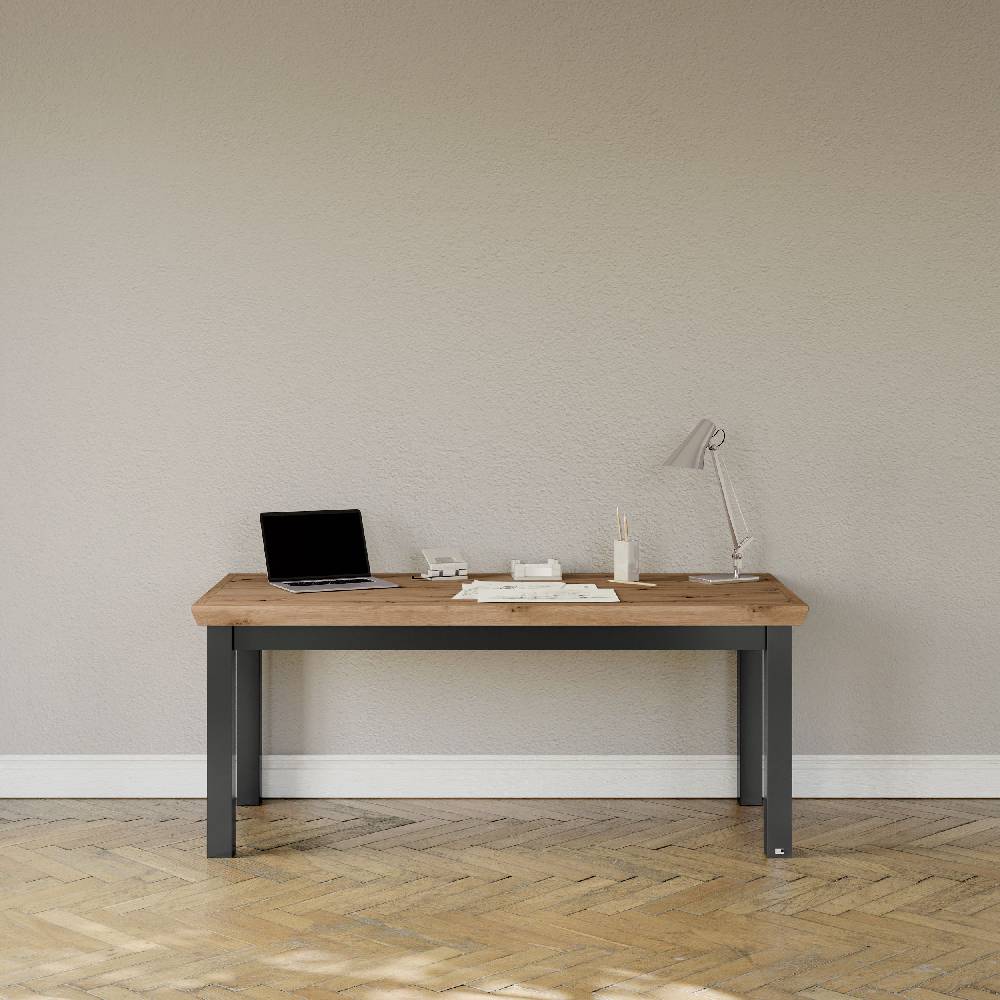 set one by Musterring Schreibtisch york - Wohnen Einzeltypen Graphite / Artisan-Eiche-Nachbildung schwarz | Hotsell