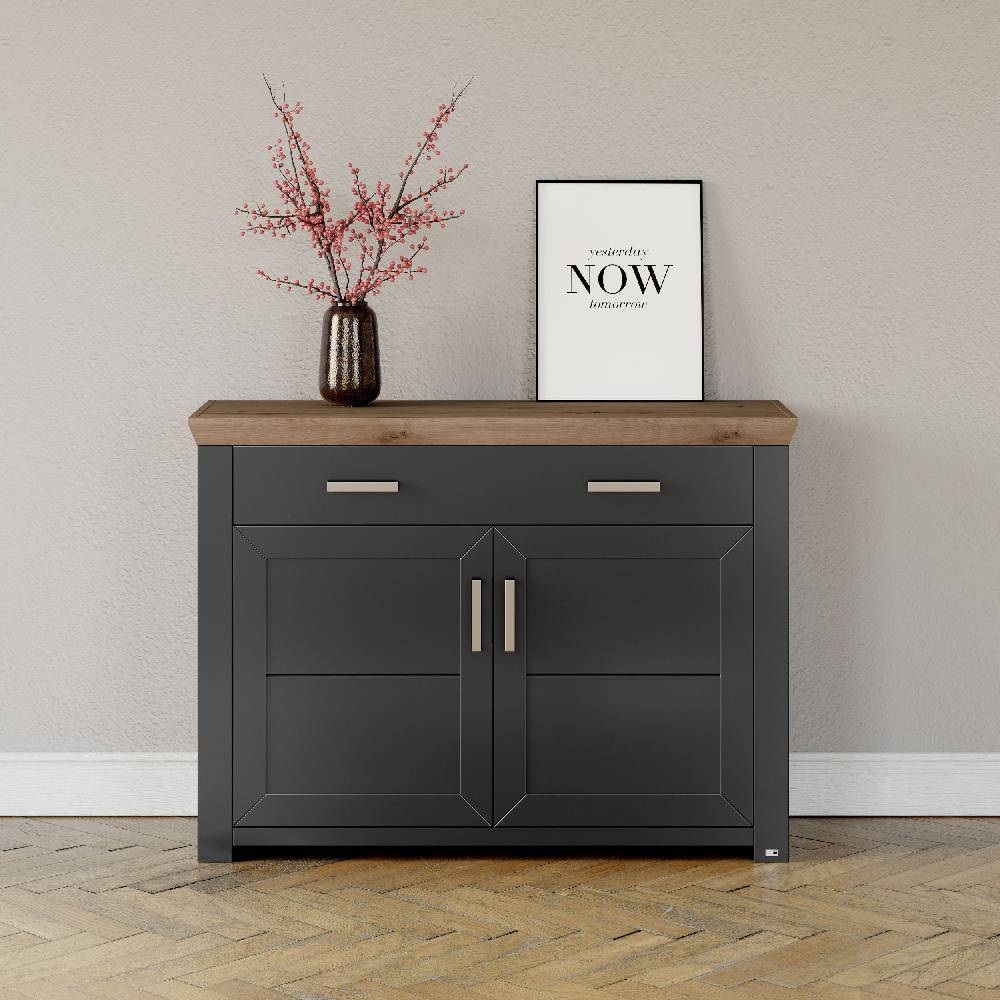 set one by Musterring Sideboard york - Wohnen Einzeltypen Graphite / Artisan-Eiche-Nachbildung grau | Fabrikverkauf