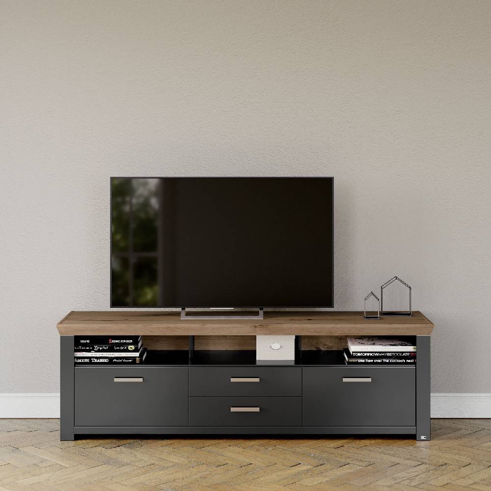 set one by Musterring Sideboard york - Wohnen Einzeltypen Graphite / Artisan-Eiche-Nachbildung grau | Blitzverkäufe