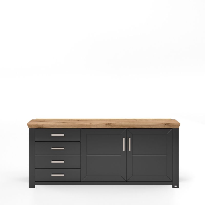 set one by Musterring Sideboard york - Wohnen Einzeltypen Graphite / Artisan-Eiche-Nachbildung grau | Limitierter Zeitrabatt