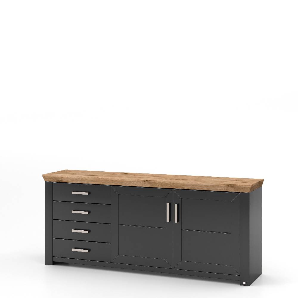 set one by Musterring Sideboard york - Wohnen Einzeltypen Graphite / Artisan-Eiche-Nachbildung grau | Limitierter Zeitrabatt