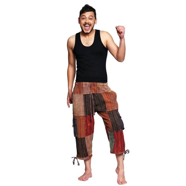 Simandra 3/4 lange Patchworkhose I Freizeithose für Herren I Schlupfhose mit Gummizug & Bindeband Bis zu 65% Rabatt