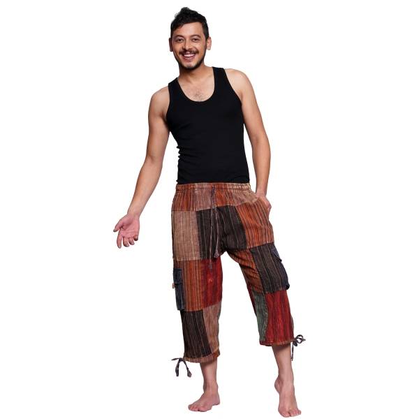 Simandra 3/4 lange Patchworkhose I Freizeithose für Herren I Schlupfhose mit Gummizug & Bindeband Bis zu 65% Rabatt