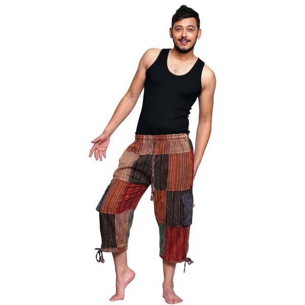 Simandra 3/4 lange Patchworkhose I Freizeithose für Herren I Schlupfhose mit Gummizug & Bindeband Bis zu 65% Rabatt