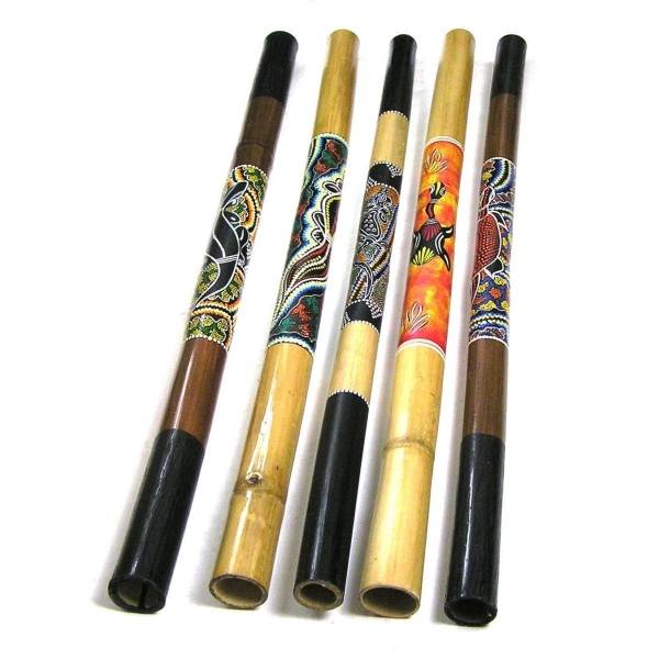 Simandra Didgeridoo Bambus Holz Aborigini bemalt geschnitzt Instrument fair Gecko Schildkröte Dot Painting Hotsell