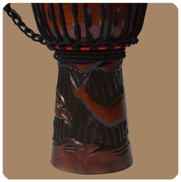 Simandra Djembe geschnitzt 30 cm Bongo Afrikanische Trommel aufwendige Schnitzerei Schlussverkauf