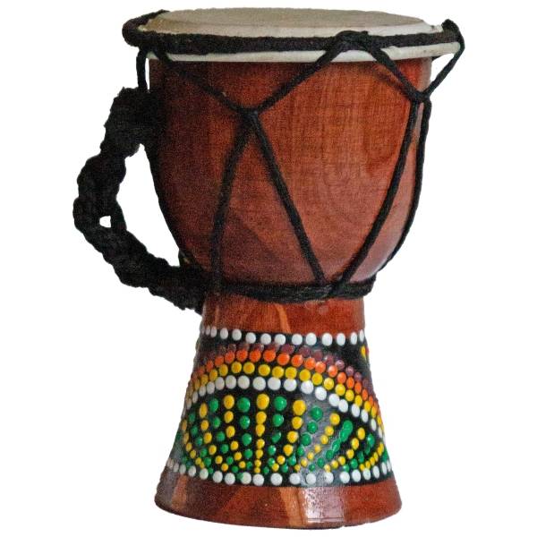 Simandra Djembe Trommel 12 cm Bongo Afrika - bemalt Drum Rhythmus Percussion Dot Painting Fabrikverkauf