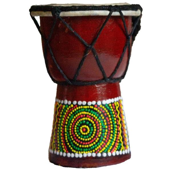 Simandra Djembe Trommel 12 cm Bongo Afrika - bemalt Drum Rhythmus Percussion Dot Painting Fabrikverkauf