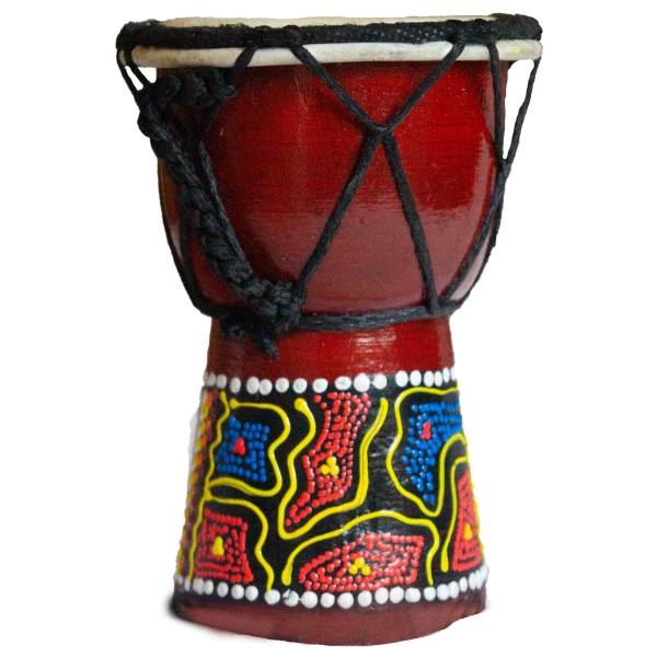 Simandra Djembe Trommel 12 cm Bongo Afrika - bemalt Drum Rhythmus Percussion Dot Painting Fabrikverkauf