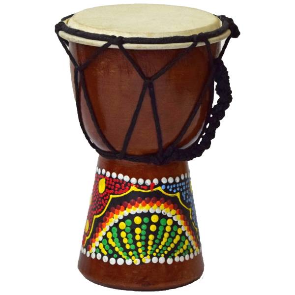 Simandra Djembe Trommel 15 cm Bongo Afrika - bemalt Drum Rhythmus Percussion Dot Painting Meist gekauft