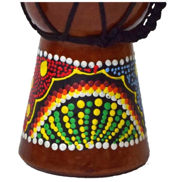 Simandra Djembe Trommel 15 cm Bongo Afrika - bemalt Drum Rhythmus Percussion Dot Painting Meist gekauft