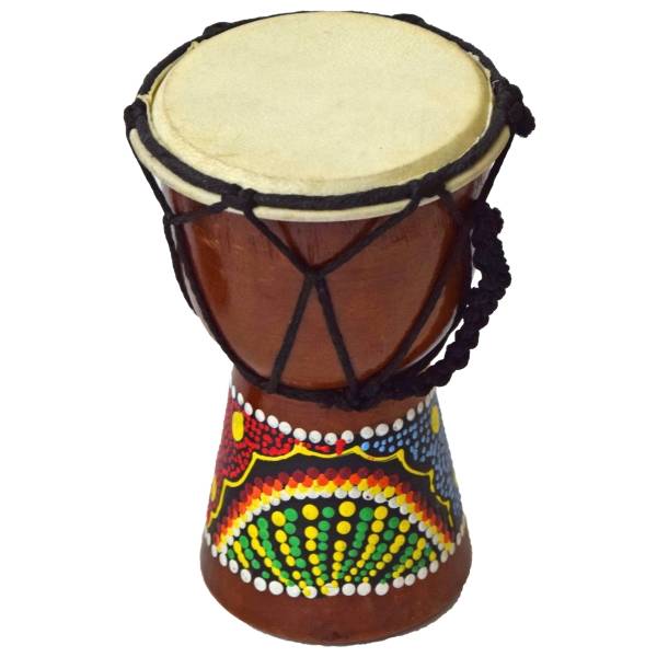 Simandra Djembe Trommel 15 cm Bongo Afrika - bemalt Drum Rhythmus Percussion Dot Painting Meist gekauft