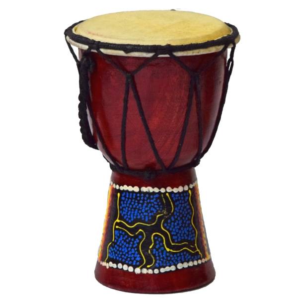 Simandra Djembe Trommel 15 cm Bongo Afrika - bemalt Drum Rhythmus Percussion Dot Painting Meist gekauft