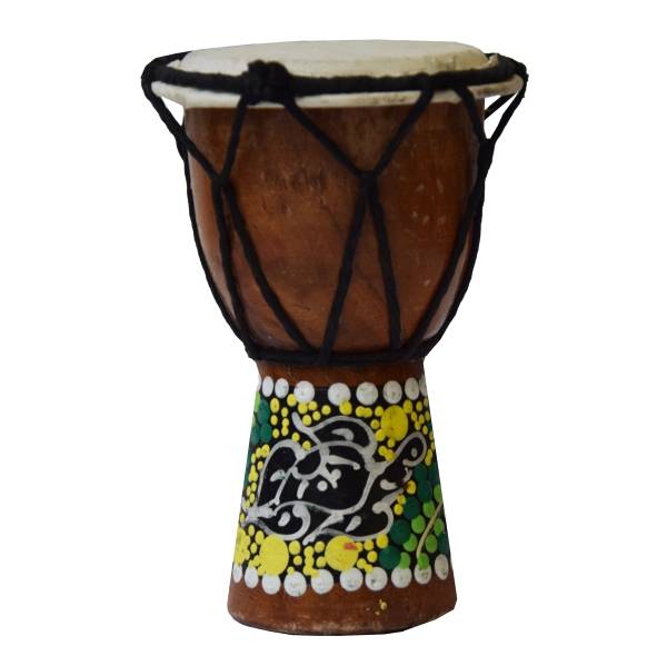 Simandra Djembe Trommel Bongo Afrika Holz bemalt Drum Instrument Musik Rhythmus Percussion Dot Painting