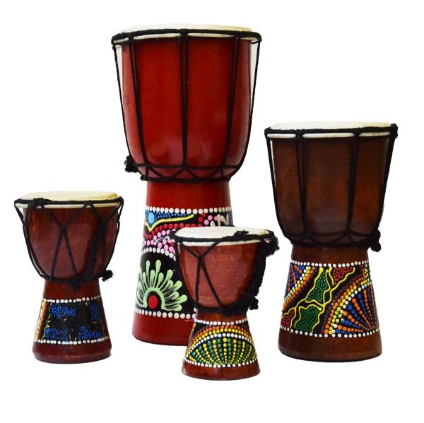 Simandra Djembe Trommel Bongo Afrika Holz bemalt Drum Instrument Musik Rhythmus Percussion Dot Painting Blitzverkäufe