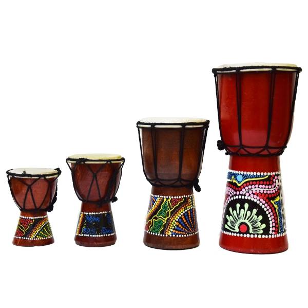 Simandra Djembe Trommel Bongo Afrika Holz bemalt Drum Instrument Musik Rhythmus Percussion Dot Painting Blitzverkäufe