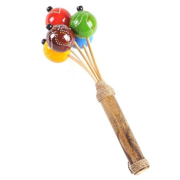 Simandra Rassel Shaker Maracas Musik Holz Rhythmus Klang Instrument Percussion Rattan Kinderrassel