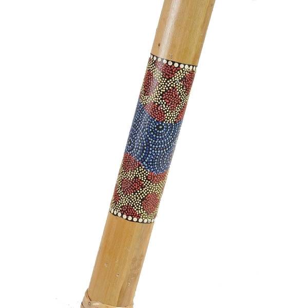 Simandra Regenmacher Rainstick Rainmaker Bambus Percussion Rhythmus bemalt Aborigine Dot Painting Preisnachlass