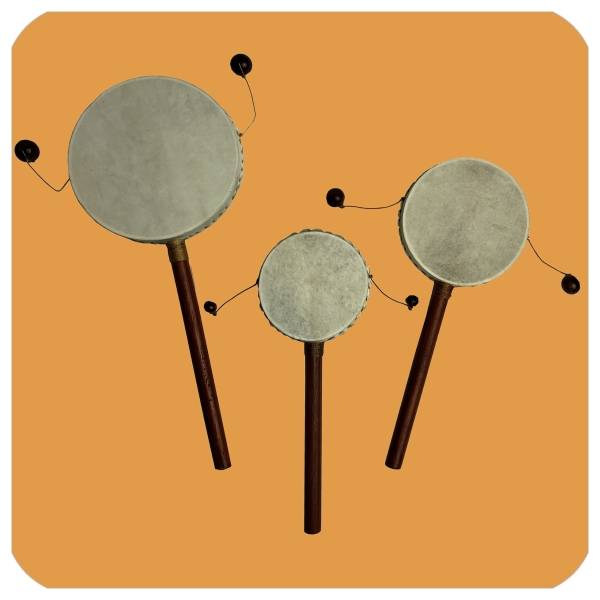 Simandra Schütteltrommel Handtrommel Meditation Drehtrommel Kindertrommel Trommel Spielzeug Rhythmus Klang Weihnachtsangebot