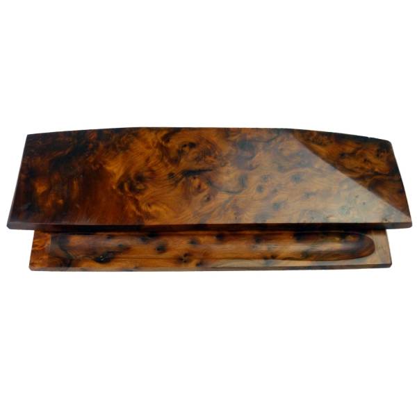 Simandra ***B-WARE*** Schreibtischset aus edlem Thuja-Wurzelholz I 4-teilig I bestehend aus Schatulle I Stiftebecher I Stifte-Etui Briefhalter Jubiläumsangebot