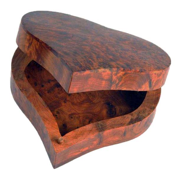 Simandra ***B-WARE*** Thuja Holz Schatulle Dose Schmuckdose Holzdose Holzschatulle Herz Heißer Verkauf