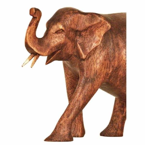 Simandra Elefant Holz Figur Skulptur Abstrakt Holzfigur Statue Afrika Asia Glücksbringer Handarbeit Deko Zeitlich begrenztes Angebot