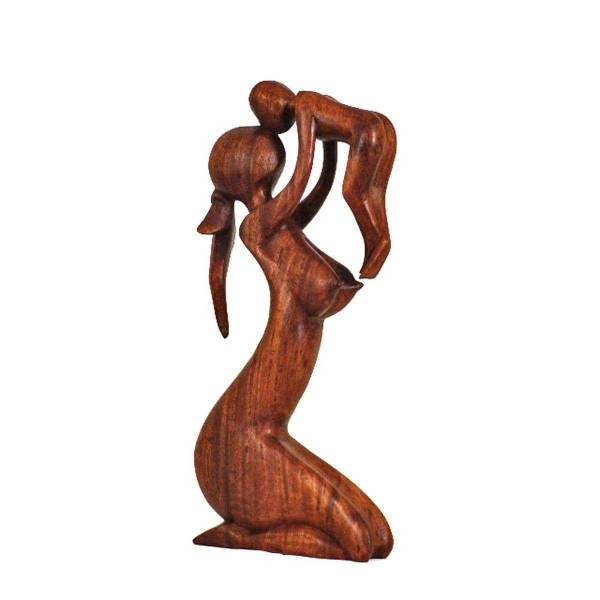 Simandra Holz Figur Skulptur Abstrakt Holzfigur Statue Afrika Asia Handarbeit Deko Mutter