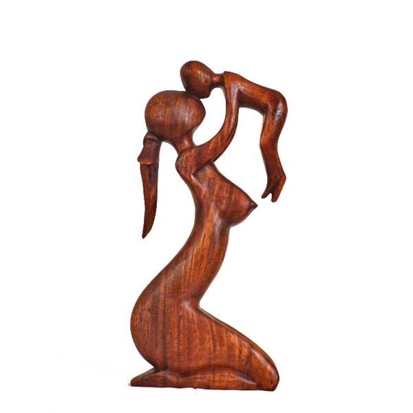 Simandra Holz Figur Skulptur Abstrakt Holzfigur Statue Afrika Asia Handarbeit Deko Mutter Riesige Ersparnisse