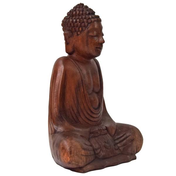 Simandra Om Buddha Amitabha 20 cm Statue sitzend Holz Skulptur Lotus Meditation Feng-Shui JETZT KAUFEN