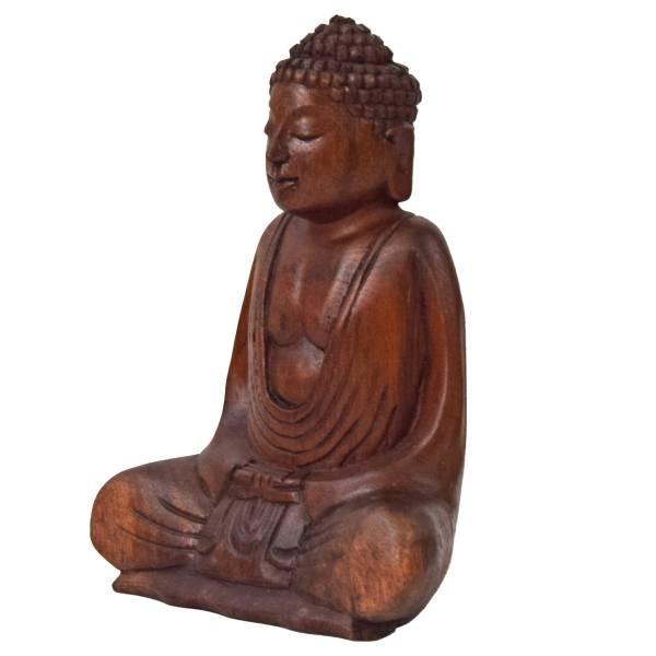 Simandra Om Buddha Amitabha 20 cm Statue sitzend Holz Skulptur Lotus Meditation Feng-Shui JETZT KAUFEN