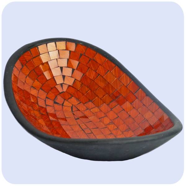 Simandra Glas-Mosaikschale Tonschale mit Glasmosaik Glasschale Dekoschale Mosaik Kunsthandwerk Oval XL Zeitbegrenzte Promotion
