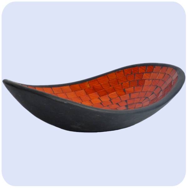 Simandra Glas-Mosaikschale Tonschale mit Glasmosaik Glasschale Dekoschale Mosaik Kunsthandwerk Oval XL Zeitbegrenzte Promotion