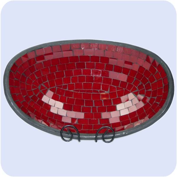 Simandra Glas-Mosaikschale Tonschale mit Glasmosaik Glasschale Dekoschale Mosaik Kunsthandwerk Oval XL Zeitbegrenzte Promotion