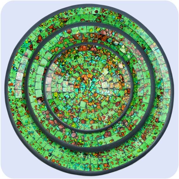 Simandra Mosaikschale 3-Set Tonschale Glasschale Dekoschale Mosaik Kunsthandwerk Glassteine Deko rund klein Nur für heute