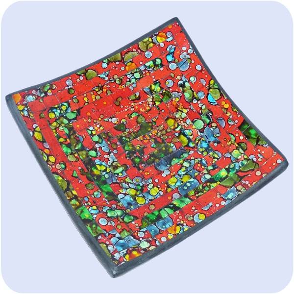 Simandra Mosaikschale Tonschale Glasschale Dekoschale Mosaik Kunsthandwerk Glassteine Deko Quadrat bunt klein Vierteljährliche Förderung