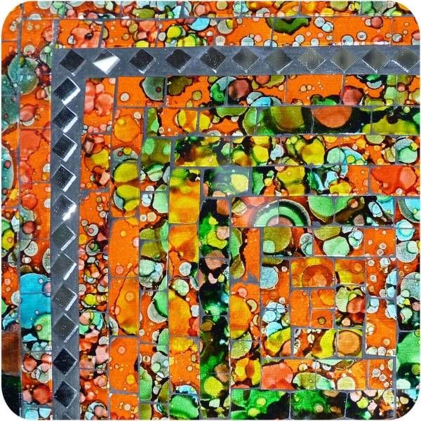 Simandra Mosaikschale Tonschale Glasschale Dekoschale Mosaik Kunsthandwerk Glassteine Deko Quadrat Spiegel groß Nur noch ein Tag übrig