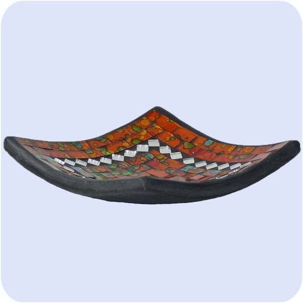 Simandra Mosaikschale Tonschale Glasschale Dekoschale Mosaik Kunsthandwerk Glassteine Deko Quadrat Spiegel groß Nur noch ein Tag übrig