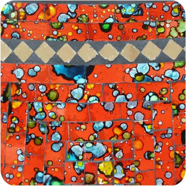 Simandra Mosaikschale Tonschale Glasschale Dekoschale Mosaik Kunsthandwerk Glassteine Deko Quadrat Spiegel klein Super Rabatt