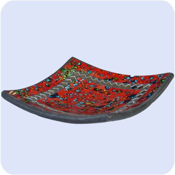 Simandra Mosaikschale Tonschale Glasschale Dekoschale Mosaik Kunsthandwerk Glassteine Deko Quadrat Spiegel klein Super Rabatt