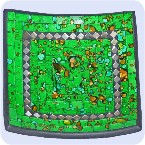Simandra Mosaikschale Tonschale Glasschale Dekoschale Mosaik Kunsthandwerk Glassteine Deko Quadrat Spiegel mini Riesige Rabatte