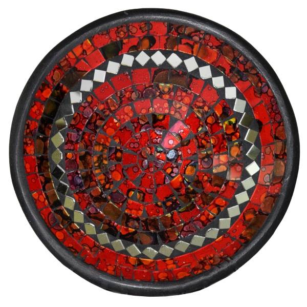 Simandra Mosaikschale Tonschale Glasschale Dekoschale Mosaik Kunsthandwerk Glassteine Deko rund Spiegel L